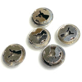 Set of 5, Vintage Sterling Silver Button Covers, Each One Different, 7/8" Mexico?  #MV-52