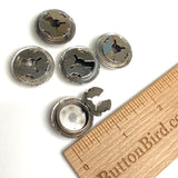 Set of 5, Vintage Sterling Silver Button Covers, Each One Different, 7/8" Mexico?  #MV-52