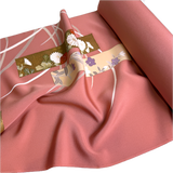 Dusty Rose Flower Portraits, Full 12.5 Yard BOLT, Tango Chirimen Vintage Tsukesage Kimono Silk from Japan  #566