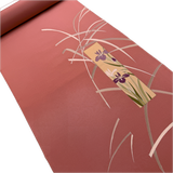 Dusty Rose Flower Portraits, Full 12.5 Yard BOLT, Tango Chirimen Vintage Tsukesage Kimono Silk from Japan  #566