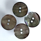 Selkie Moonshine Charcoal Rainbow Abalone 2-Hole 5/8" 15mm Button, Pack of 14  #KB-948