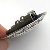 Sterling Silver Bolo Concho, 1-1/2" Sky Pond Oval, 2-Piece Component, SW-273-QB-115