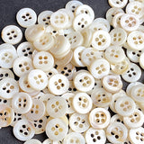 OUTLET DEAL Baby Palominos 3/8" Tiny Vintage 4-Hole 9mm Rustic Off-White Shell, Pack of 300 Buttons # LP-130
