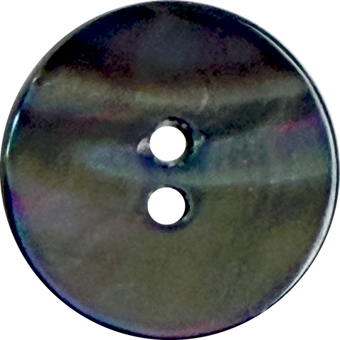 Re-Stocked, Selkie Moonshine Charcoal Iridescent Rainbow Abalone 2-Hole 5/8" 15mm Button, Pack of 14  #KB-948