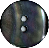 Re-Stocked, Selkie Moonshine Charcoal Iridescent Rainbow Abalone 2-Hole 5/8" 15mm Button, Pack of 14  #KB-948