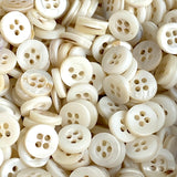 OUTLET DEAL Baby Palominos 3/8" Tiny Vintage 4-Hole 9mm Rustic Off-White Shell, Pack of 300 Buttons # LP-130
