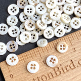OUTLET DEAL Baby Palominos 3/8" Tiny Vintage 4-Hole 9mm Rustic Off-White Shell, Pack of 300 Buttons # LP-130