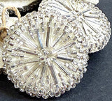 Vintage Crystal Beaded 1" Buttons from Japan, Super Sparkly, Set of 12, 1950's? #VB-22