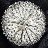Vintage Crystal Beaded 1" Buttons from Japan, Super Sparkly, Set of 12, 1950's? #VB-22