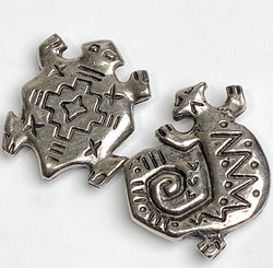 Turtle and Lizard, Vintage Southwest Button Covers, 1-1/2", Nony NY, 1990's #MV-54