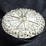 Vintage Crystal Beaded 1" Buttons from Japan, Super Sparkly, Set of 12, 1950's? #VB-22
