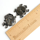 Turtle and Lizard, Vintage Southwest Button Covers, 1-1/2", Nony NY, 1990's #MV-54