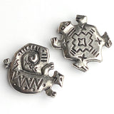 Turtle and Lizard, Vintage Southwest Button Covers, 1-1/2", Nony NY, 1990's #MV-54