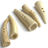 SALE Genuine Elk/Deer Antler-Tip USA-Made Toggle, 2" Natural Light Beige/Grays   # SW-200