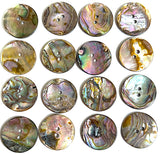 Classic Rainbow-Kissed Abalone Medium Drama/Texture, 1" Two-Hole Button 25mm  Pack of 3  #KB-969-3