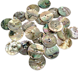 Classic Rainbow-Kissed Abalone Medium Drama/Texture, 1" Two-Hole Button 25mm  Pack of 3  #KB-969-3