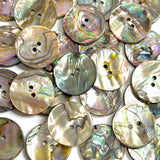 Classic Rainbow-Kissed Abalone Medium Drama/Texture, 1" Two-Hole Button 25mm  Pack of 3  #KB-969-3