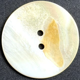 Butterscotch + White River Shell 1" Pearl Round 2-Hole Buttons, 25mm, PACK OF 4  #LP-148-4