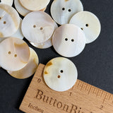 Butterscotch + White River Shell 1" Pearl Round 2-Hole Buttons, 25mm, PACK OF 4  #LP-148-4