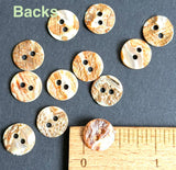 Intensely Lustrous Semi-Rustic Pearl Champagne Beige Abalone MOP Glow 7/16" 2-Hole 11mm Buttons, Pack of 12  #KB-970-12