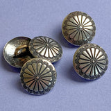 STERLING Small Southwest Sunflower Button 1/2" Shank Back, #SW-405