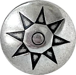 STERLING Silver Star Burst 1/2" Southwest Shank Back Button, #SW-406