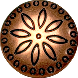 Re-Stocked, Circles Around Flower Copper/Black Southwest Style Button, 11/16" Shank Back, Pack of THREE  # SWC-10-3