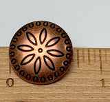 Re-Stocked, Circles Around Flower Copper/Black Southwest Style Button, 11/16" Shank Back, Pack of THREE  # SWC-10-3