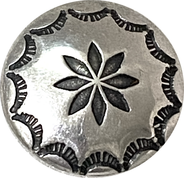 STERLING Galisteo Starflower 1/2" Concho Button, Larger Shank, #SW-408