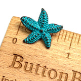 Re-Stocked, Starfish Turquoise Patina 3/4" Button Sea Star Shank Back, Pack of Two    #SWC-46-2