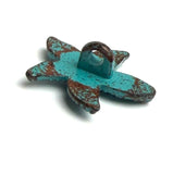 Re-Stocked, Starfish Turquoise Patina 3/4" Button Sea Star Shank Back, Pack of Two    #SWC-46-2