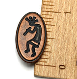Re-Stocked Kokopelli Copper/Black Flute Player 1" Oval  Pack of Two Buttons,  #SWC-99-2