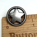 Re-Stocked Texas Star/Western Star Silver 13/16" Southwest Button, Pack of TWO   #SWC-4-2