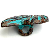 Re-Stocked Ammonite or Nautilus 3/4" Metal Button, Turquoise/Copper Patina, Pack of 2   #SWC-33-2