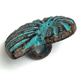 Re-Stocked Ammonite or Nautilus 3/4" Metal Button, Turquoise/Copper Patina, Pack of 2   #SWC-33-2
