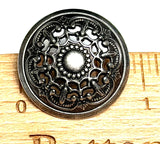 Silver-Gray Filigree Openwork Metal Button 7/8" Shank Back, Pack of Two #SWC-34-2