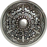 Silver-Gray Filigree Openwork Metal Button 7/8" Shank Back, Pack of Two #SWC-34-2