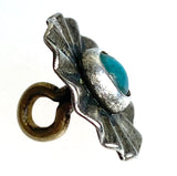 Blue Bead Umbrella Repousse 1/2" w. "Turquoise" Rustic Southwest Shank Back Button #SW-279