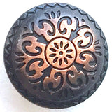 Copper / Black Southwest "Sunpath" Button 5/8" Shank Back Carved #SWC-3