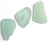 Three Seafoam Genuine Sea Glass Buttons About 1" # BCH-93