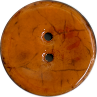 Re-Stocked, Pumpkin Pie Shiny Coconut 1-1/8" 2-Hole Button 28mm, Pack of TWO  #SWC-114-2