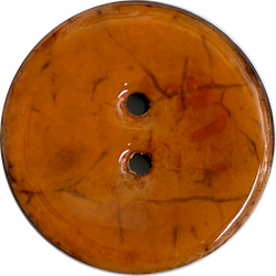 Re-Stocked, Pumpkin Pie Shiny Coconut 1-1/8" 2-Hole Button 28mm, Pack of TWO  #SWC-114-2