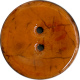 Re-Stocked, Pumpkin Pie Shiny Coconut 1-1/8" 2-Hole Button 28mm, Pack of TWO  #SWC-114-2