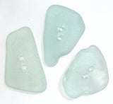Three Seafoam Genuine Sea Glass Buttons About 1" # BCH-93