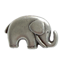 Re-Stocked, Little Silver Elephant Button 3/4" Metal, Shank Back, Pack of TWO  #SWC-110-2