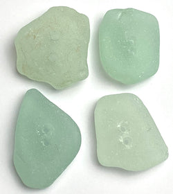 Four Seafoam Genuine Sea Glass Buttons About 1" # BCH-94