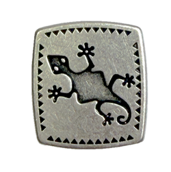 Re-Stocked, Southwest Lizard Gecko Metal Button 15/16" Rectangle, Shank Back, Pack of TWO #SWC-17-2