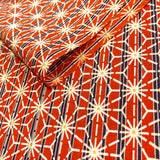 SALE Orange Hemp Leaf Stars Vintage Wool Blend From Japan By the Yard  #132