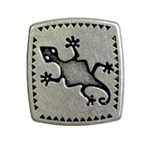 Re-Stocked, Southwest Lizard Gecko Metal Button 15/16" Rectangle, Shank Back, Pack of TWO #SWC-17-2