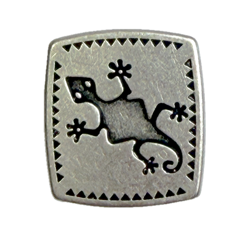 Re-Stocked, Southwest Lizard Gecko Metal Button 15/16" Rectangle, Shank Back, Pack of TWO #SWC-17-2